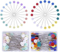 200Pcs Sewing Pins,Flat Head Steel Wire Straight Pins,Flower Head Sewing Pins for Fabric,2 inch Long Quilting Pins with Storage Box,for Sewing DIY Projects Dressmaker Jewelry Decor