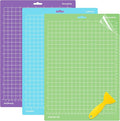 WISYOK 12x8.5 Inch Cutting Mats for Cricut Joy Xtra, 3-Pack Reusable Adhesive Mats (Standard, Light, Strong Grip) for Crafts, Quilting, Sewing