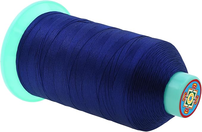 Mandala Crafts Size 138 420D T135 Bonded Nylon Thread - Dark Blue 1250 YDs Tex 135 Heavy Duty Sewing Threads for Leather, Jeans, Weaving, Outdoor Marine Upholstery