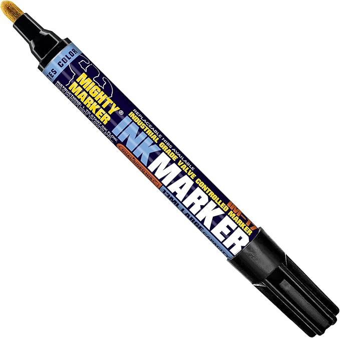 IM-17 Ink Marker, Dual Tip, 13ml Alcohol-Based Permanent Ink, Waterproof Fade & Abrasion Resistant, Valve Action, 6 Bonus Tips, Manufactured in USA, 6 Pack (Black)
