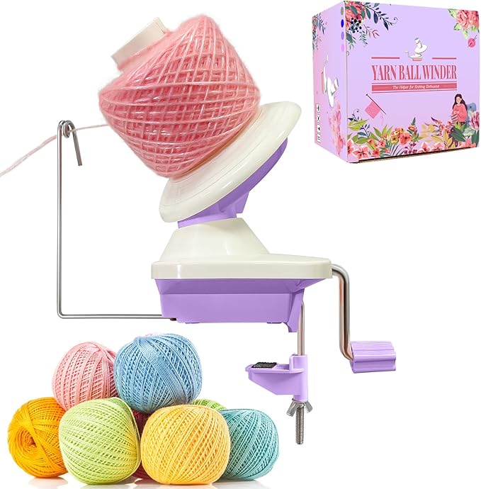 BAPOTH Yarn Winder, Efficient Yarn Winder for Crocheting Make 3.5oz Yarn Cakes, Easy to Use and Install Yarn Ball Winder with Lower Noise, The Helper for Knitting Lover for Yarns Below Size 5