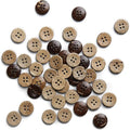 15mm Brown Natural Coconut Shell Buttons 3/5 inch 4 Holes Button Coconut Shell Buttons for Crafts Sewing Wooden Buttons for DIY Crafts 100PCS