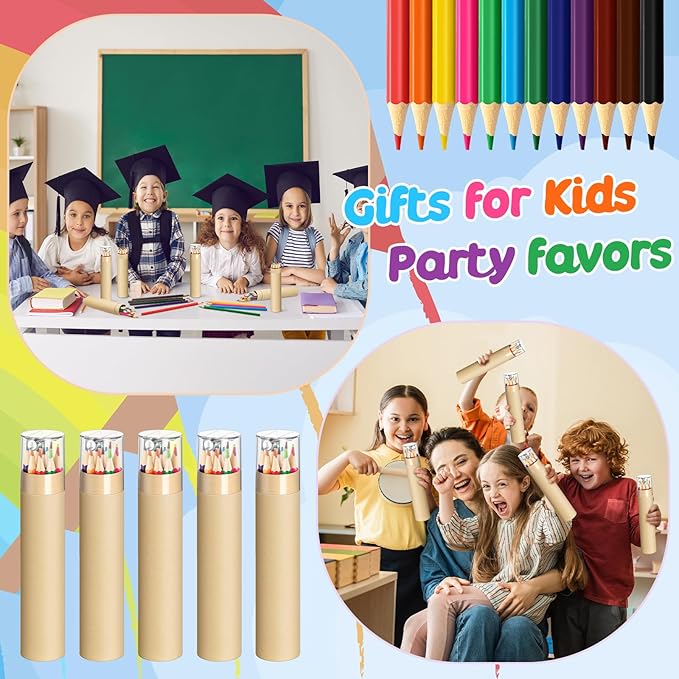 36 Pack Colored Pencils Bulk with Sharpener, Colored Pencils Set, 12 Assorted Color Pre-sharpened Travel Portable Pencil Gift for Christmas Holiday Party Favor