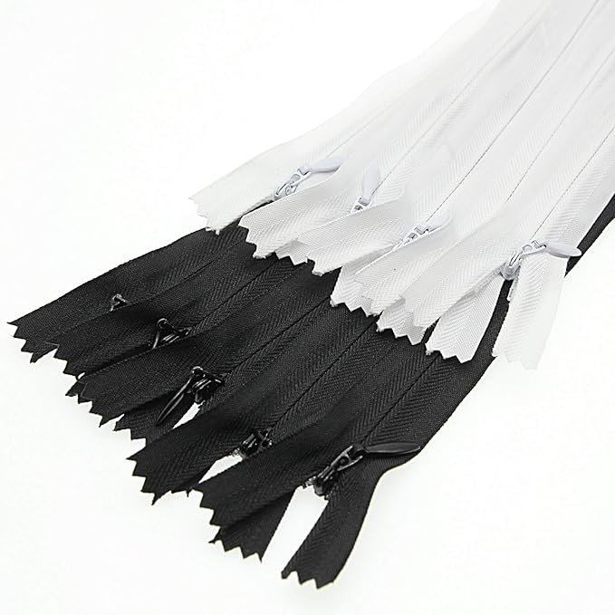 22" Invisible Nylon Zipper for DIY Tailor Sewing Craft 10 PCS/Pack (Black&White,22inch) Leekayer