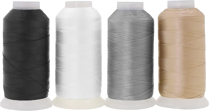 Mandala Crafts Neutral Heavy Duty Thread - 6000 Yds Tex 70 Bonded Polyester Thread for Sewing Drapery Jeans Leather Hair Outdoor Marine Upholstery
