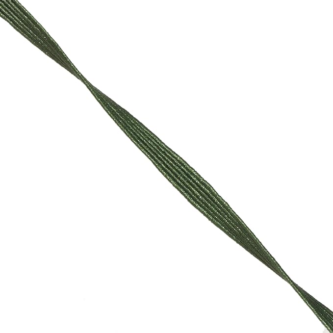 Mandala Crafts 6mm 50 Yds Roll of Olive Green Elastic Bands for Sewing - 1/4 Flat Elastics Cord - 1 4 Inch Braided Stretch Straps for Crafting