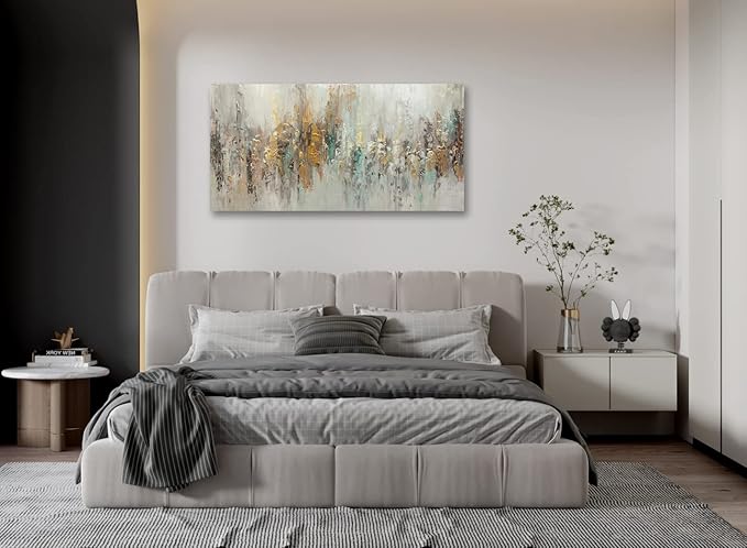 V-inspire Aer,Abstract Hand-Drawn Canvas Wall Art, 30x60 Inches, Wood Frame Home Decor Painting