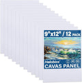 12-Pack 9x12 inch Canvas Boards for Painting, Canvas Panels for Kid & Adults 100% Cotton Gesso Primed Art Painting Supplies for Acrylic, Oil, Tempera & Watercolor