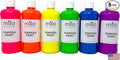 milo Fluorescent Neon Washable Paint | 16 oz Bottles 6 Colors | Made in the USA | Glows UV in Black Light | Safe & Non-Toxic Tempera Paint for Arts & Crafts, Poster, Window, Classroom, School, Project