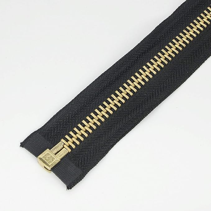 Leekayer #10 30 Inch Metal Zipper Brass Separating Jacket Zipper Heavy Duty Metal Zippers for Jackets Sewing Coats Crafts (30" Brass)