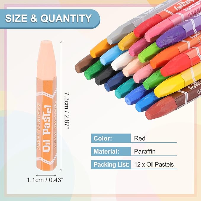 PATIKIL Skin Tone Oil Pastels, 12Pcs Soft Oil Crayons Vibrant and Creamy Pastels Stick Art Supplies for Art Painting Drawing Blending Graffiti for Artists Beginners