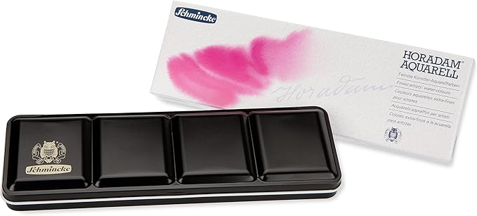 Schmincke - HORADAM AQUARELL color box with 12 finest watercolors, 74312097, metal box, painting set, 12 x 1/1 pans
