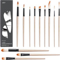 ARTIFY Watercolor Brush Set, 12 Pcs Professional Paint Brushes with Case for Beginners and Artists, Various Shapes, Optimized Hairs for Watercolor, Gouache, Ink, Tempera, and Fabric Painting
