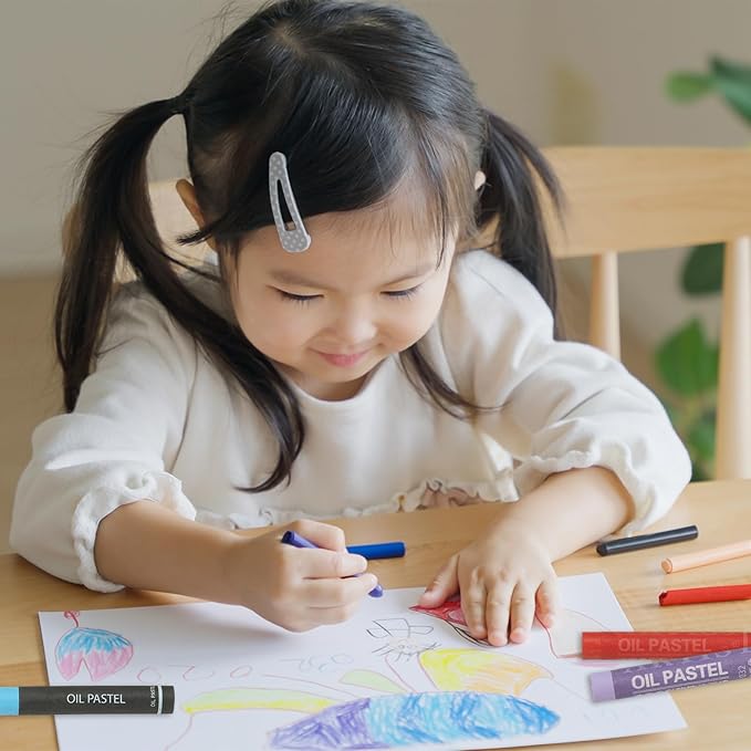PATIKIL Purple Red Oil Pastels, 24Pcs Soft Oil Crayons Creamy Pastels Stick Art Supplies for Art Painting Drawing Blending Graffiti for Drawing Beginners Artists