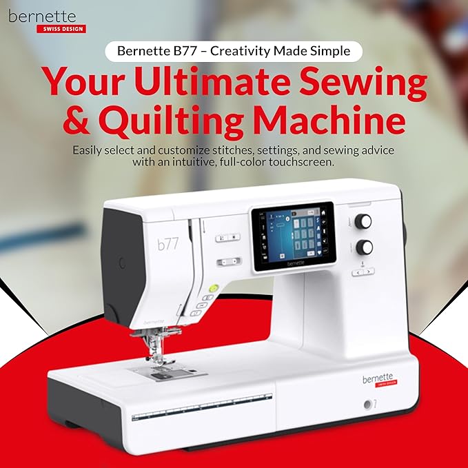 Bernette B77 Sewing and Quilting Machine - Ideal for Beginners, Heavy Duty with 60 pcs Northern Lights Threads Bundle Suitable for experts and beginners