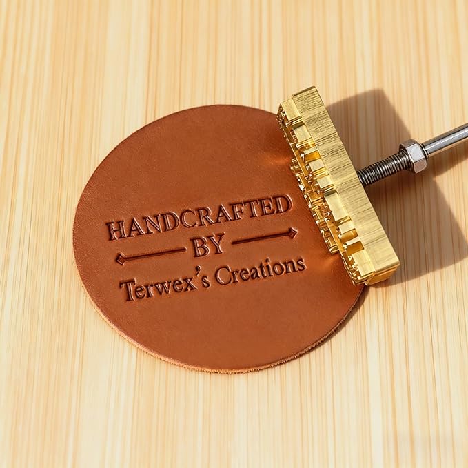 Terwex Personalized Wood Branding Iron, Custom Logo Branding Iron for Leather Steak Food, Make Your Own Design Metal Logo Stamp, Reusable Brass Burning Letter Stamps, Handmade Gift Wood Burning Tool