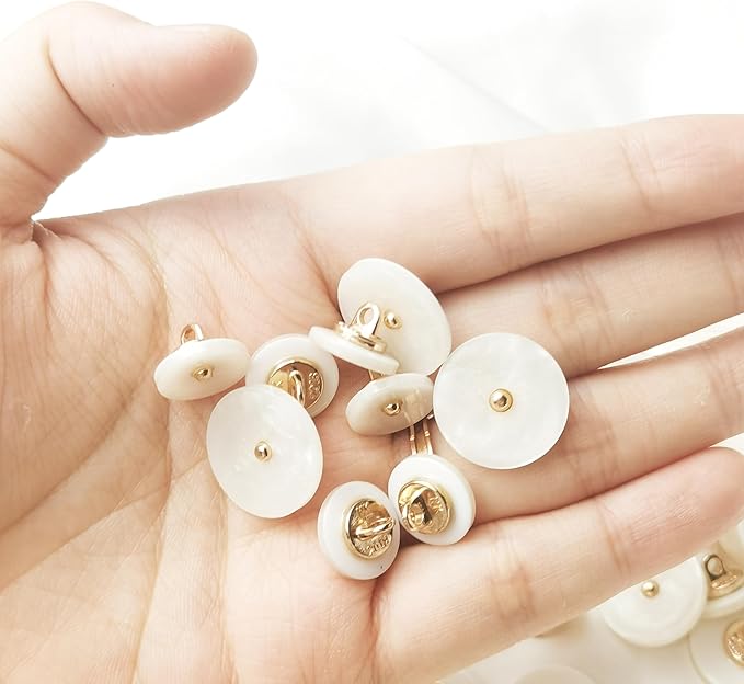 20PCS Sewing Button, White Metal Buttons Suitable for Children's/Women Cardigan Decorative Button (12.5mm)
