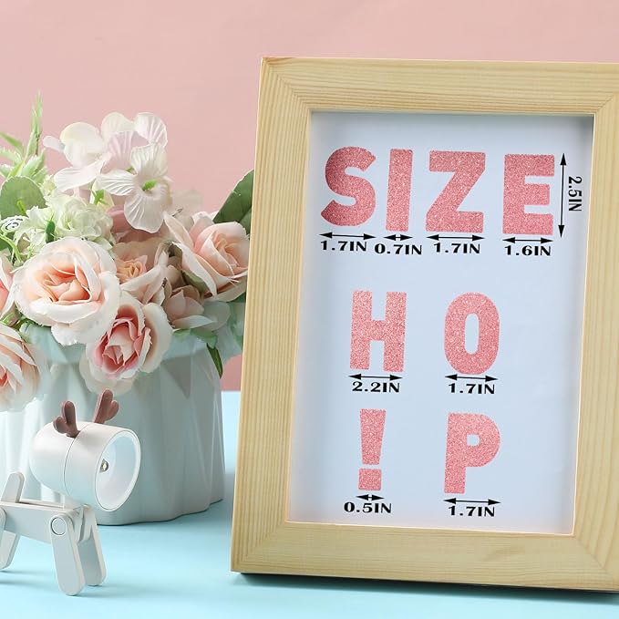 Harloon 232 Pcs 24 Sheets Large Glitter Letter Stickers Big Font Alphabet Letter Self Adhesive Letters Kit Mailbox Stickers for Mailbox Bulletin Boards Classroom Home(Pink,2.5 Inch)