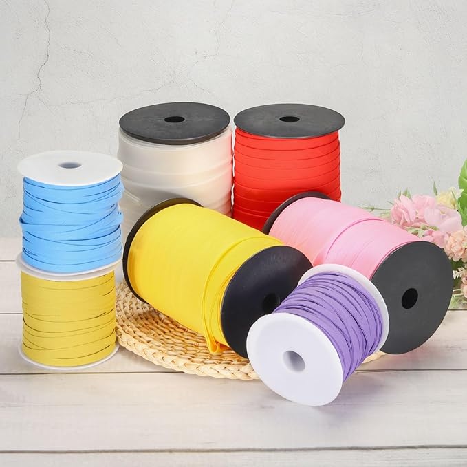 MECCANIXITY 1/2 Inch Double Fold Bias Tape Polyester Continuous Bulk Bias Tape for Sewing, Seaming Quilting Hemming Binding Crafts (Navy Blue 100 Yards)