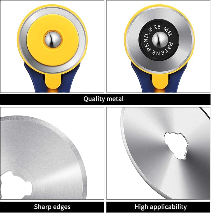 36 Packs Rotary Cutter Blades Replacement Blades Compatible with Fiskars Olfa Martelli Truecut Cutter for Patchwork Leather Quilting Sewing Arts Crafts (60 mm)