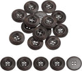 uxcell 80Pcs Wooden Buttons, 28mm(1 1/8") 4 Hole Round Wood Sewing Button Craft for Sewing DIY Craft Clothing, Dark Brown