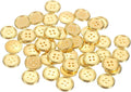 HARFINGTON 50pcs 34L Plastic Sewing Buttons 21mm 5/6" 4-Hole Round Replacement Craft Button for Coats Sewing Clothing and DIY, Gold