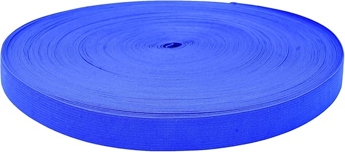 Mandala Crafts Wide 3/8 Inch Blue Elastic Bands Spool for Pants Waistbands Sewing and DIY Crafts, 71 YD Stretchy Flat Fabric Strap Knit Elastic Band for Wig