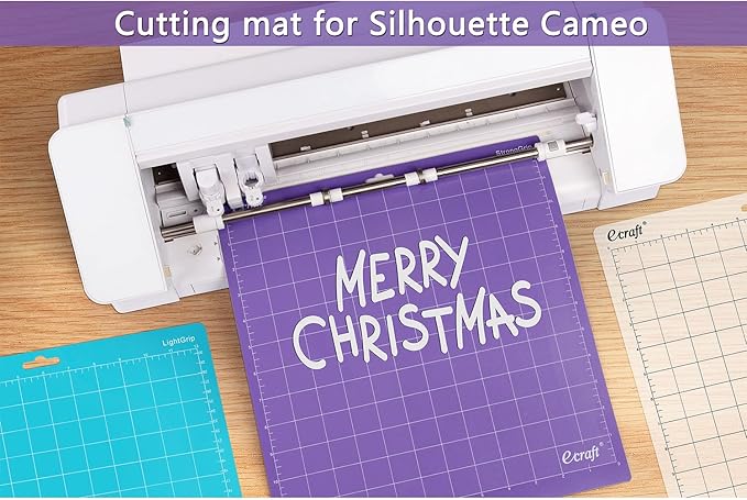 Ecraft Cutting Mat for Silhouette Cameo 5/4/3/2/1: 12X12inch Include one StrongGrip&Three StandardGrip&One LightGrip Cutting Mat Perfect for Silhouette Cameo Replacement for Crafts、Sewing and All Arts