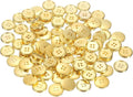 HARFINGTON 100pcs 40L Plastic Sewing Buttons 25mm 1" 4-Hole Round Replacement Craft Button for Coats Sewing Clothing and DIY, Gold