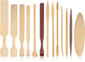 13-Piece Wooden Clay Sculpting Tools Set, Clay Paddle,Modeling Pottery, Multi-Shape Carving & Smoothing for Pottery, Ceramics, Handbuilding – Smooth Polished Beechwood – Ideal for Artists & Beginners