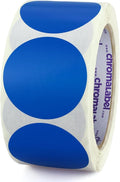 ChromaLabel 2 Inch Round Colored Stickers, Permanent Sticky Dots Color Coding Labels, Ideal Colored Dot Stickers for Arts and Crafts - 500 Sticker Labels per Roll, Dark Blue Sticker Dots