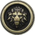 Lion Bronze Metal Shank Buttons - 12 Pcs - 3 Size Options - Luxury Crown Round Wave Metal Shank Buttons for Men Women Blazer Coat Uniform Shirt Suit and Jacket Sewing Craft DIY N14502
