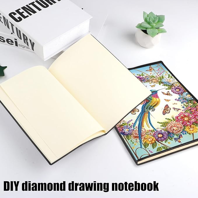 DIY Diamond Painting Notebook Kit, Theme of Birds, Special Shaped Diamond Art Notebook Journal Sketchbook for Writing & Drawing