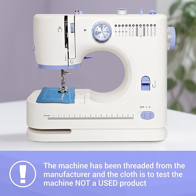 Beginner-Friendly Mini Sewing Machine with 12 Built-in Stitches, Sewing Machine with Foot Pedal, Portable, High-Low Speeds, Perfect for Sewing Enthusiasts