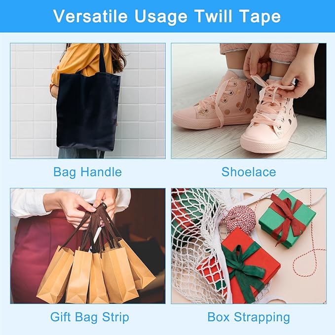 uxcell 23 Yards Cotton Twill Tape, 1/2-inch Herringbone Webbing Ribbon Bias Binding Tapes for Clothes Sewing, DIY Crafting (Dark Red)