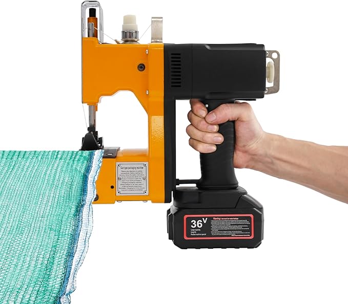 Handheld Cordless Bag Sewing Machine, Electric Bag Stitching Machine High Speed Bag Sealing Machine, Portable Battery Bag Sewing Closing Stitcher for Burlap Sack, Canvas, Feed Sacks, Seed Bags