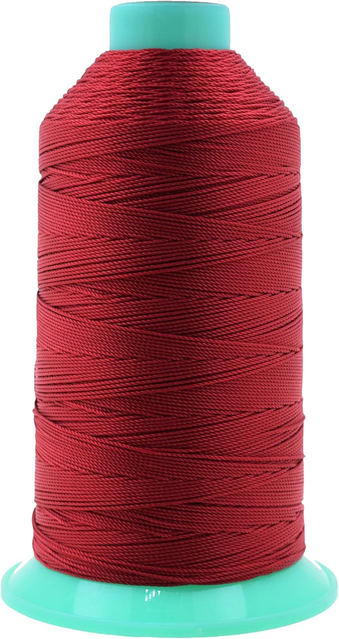Mandala Crafts Size 277 840D T270 Bonded Nylon Thread - Maroon 800 YDs Tex 270 Heavy Duty Sewing Threads for Leather, Jeans, Weaving, Outdoor Marine Upholstery