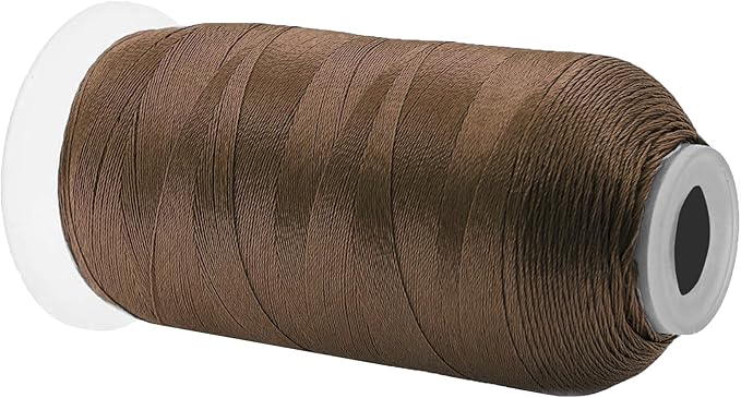 Mandala Crafts Coyote Brown Heavy Duty Thread - 1500 Yds Tex 70 Bonded Polyester Threads for Sewing Drapery, Jeans, Leather, Hair, Outdoor Marine Upholstery