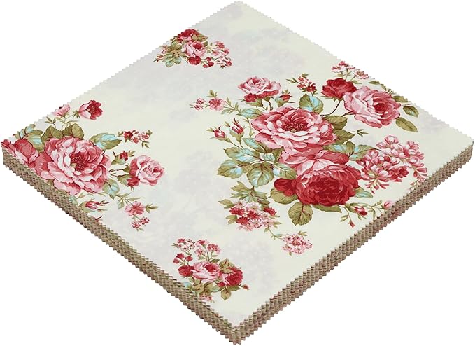 Layer Cakes 10 inch Squares for Quilting, Pre-cuts 42Pcs Vintage Floral Print Cotton Fabric Squares 10x10 inch Layer Cakes, Layer Cake Fabric Clearance for Quilting 10 inch