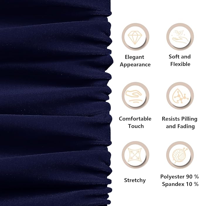 KKJIAF Navy Blue Stretch Velvet Fabric 60 Inch Wide, 2 Yard Soft Stretchy Fabric for Sewing Clothes, Apparel, Costume, Crafts - 90% Polyester 10% Spandex