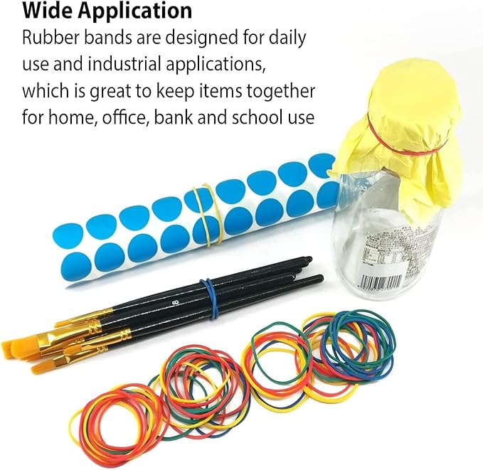 Small Quantity Rubber Bands Pack, Everyday Elastic Bands - Purchase What You Need, At A Price That You Like - Assorted Colors & Sizes - Approximatly 25 Bands