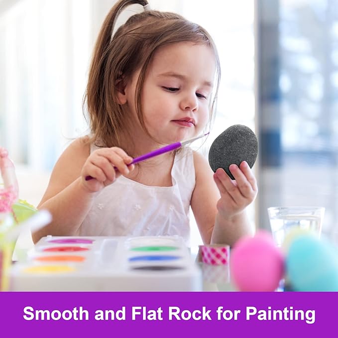 40 Pcs Large Rocks for Painting 25pcs 2-3” & 15pcs 3-4” River Rocks for Painting Natural Flat & Smooth Rocks for Painting for Kids & Adult Craft Gift
