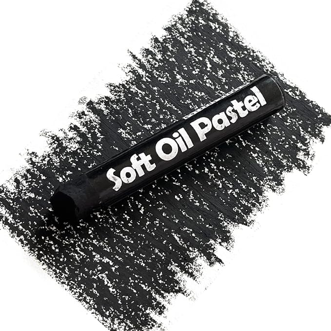 12 Pcs Monochrome Artists Grade Soft Oil Pastels Vibrant and Creamy Colored Chalk Pastels Art Supplies Set for Professionals Painting Drawing White Black 01