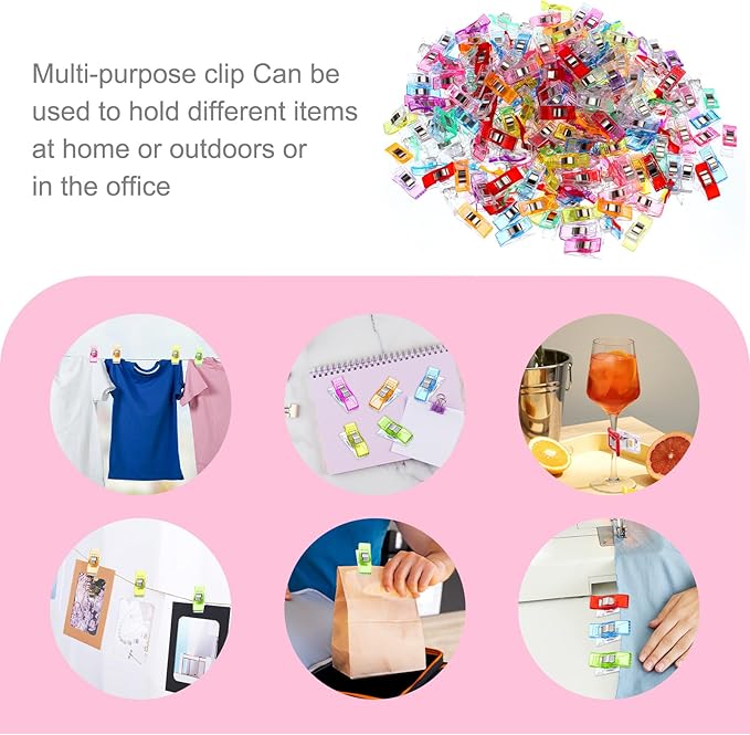 500Pcs Sewing Clips for Fabric, Quilting Clips Multipurpose Clips for Sewing, Plastic Fabric Clip for Supplies Crafting Tools(Assorted Colors)