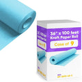 36" x 1200" (100 ft) Light Blue Kraft Paper (Case of 9 Rolls), 45 lbs Thickness, Kraft Paper for School, Art Colored Paper, Gift Wrapping Paper, Packing Paper for Moving