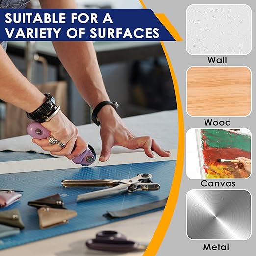 3 Pack Masking Tape 3 Inch Wide Bulk, General Purpose White Painters Tapes for Drafting, Packing, Labeling, 3 Inch × 55 Yards Total 165 Yards