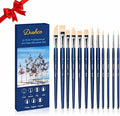 Artist Paint Brushes Set, 12 Pcs Watercolor Brushes Professional, Water Color Brushes - Round, Flat, Liner, Filbert, Angular, Oval Wash & Dagger for Acrylics, Ink, Watercolor, Gouache, Oil, Tempera