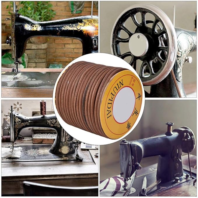 Sewing Machine Leather Belt Sewing Machine Cowhide Belting Multi Function Cowhide Belt Treadle Sewing Machine Belting(6mm)