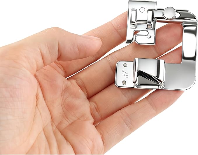 3 Sizes Rolled Hem Presser Foot Set – 1/2", 3/4", 1" Wide Hemmer Feet for Brother, Singer, Low Shank Sewing Machines