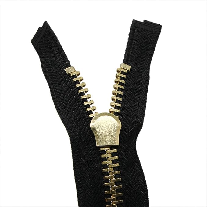 Leekayer #10 27 Inch Metal Zipper Brass Separating Jacket Zipper Heavy Duty Metal Zippers for Jackets Sewing Coats Crafts (27" Brass)